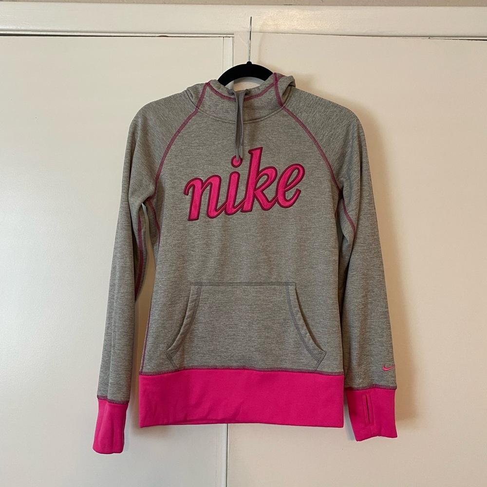 Nike Gray and Pink Hoodie, Gently Used, sz XS.